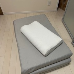 【寝具セット】3つ折りボリュームマットレス 10cm (枕セット)