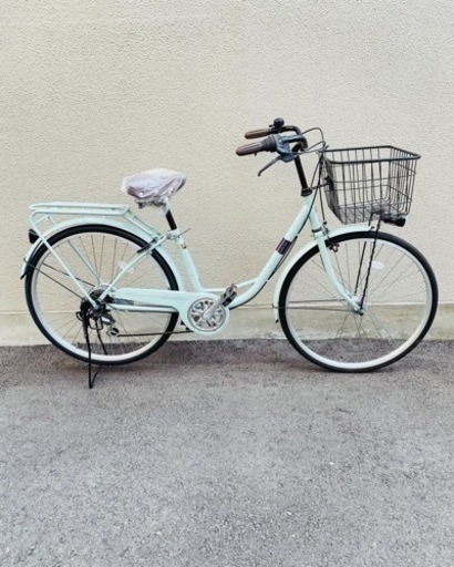 6段変速、オートライト付き。音鳴りしにくいサーボブレーキ付きの中古自転車です！オシャレ！ 6段変速、オートライト付き。音鳴りしにくいサーボブレーキ付きの中古