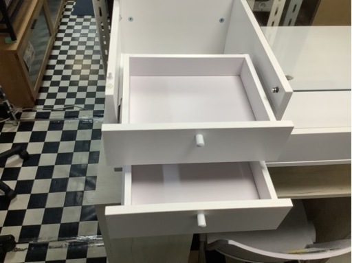 リサイクルサービス八光】幅950㎜ ドレッサーテーブル 収納付き 鏡台