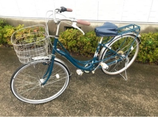 自転車26インチ　変則ギア3段階　オートライト　ブルー