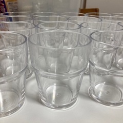 透明 プラスチック 水用 スタッキング グラス 18個