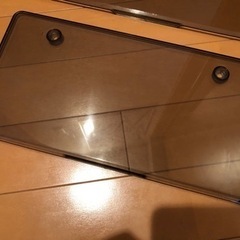 ナンバープレートカバー スモーク 前後セット イベント用に 中古品