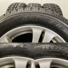 【TOYO GARIT GIZ 155/65R14】スタッドレス【ダイハツ 純正ホイール 14インチ 4本 4.5J4HPCD100+45】バリ溝 タント ムーヴ等　(MTC514)クレジットカード QRコード決済可能