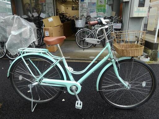 中古自転車３０３７　前後タイヤ新品！　ブリヂストン　カジュナ　CS63T　２６インチ　３段ギヤ　　LEDオートライト　　キッキーと音がならない後輪ローラーブレーキ