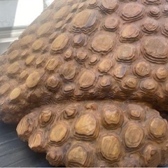 引取り限定 大阪！ 特大 蛙置物 W1050 木彫 彫刻 ガーデニング 縁起物