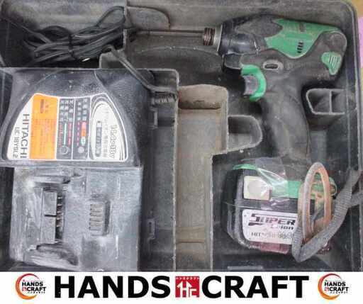 日立 WH14DSL2 インパクトドライバ 軸ブレあり 中古品 ボタン破損有 14.4V バッテリー×1 充電器【ハンズクラフト宜野湾店】