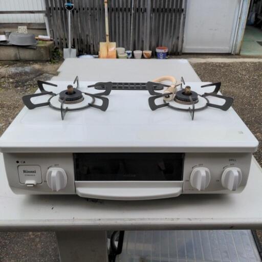 格安価格！　リンナイ　都市ガス用ガスコンロ　二口コンロ　ET34NJH4-W1　2019年式　12A/13A