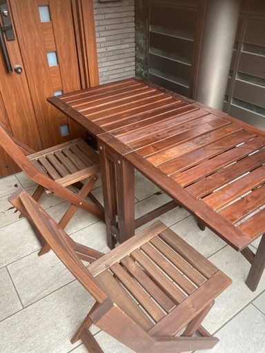 IKEA APPLARO アウトドアテーブル IKEA アウトドア 折り畳みテーブルとイス2脚のセット APPLARO