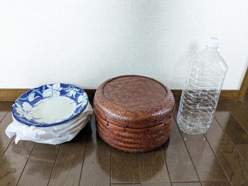 新品未使用カレー皿5枚セット専用カゴ付き