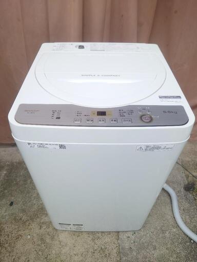 【配達\u0026設置可】SHARP 洗濯機 5.5kg  風乾燥機能 ES-GE5C-W
