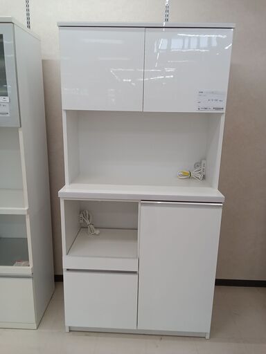 ★ジモティ割あり★ 土井インテリア工業 食器棚 ホワイト W90×D45.5×H180 クリーニング済み TC2762