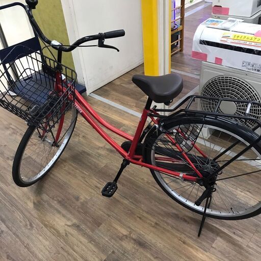 自転車 ママチャリ 赤 26インチ