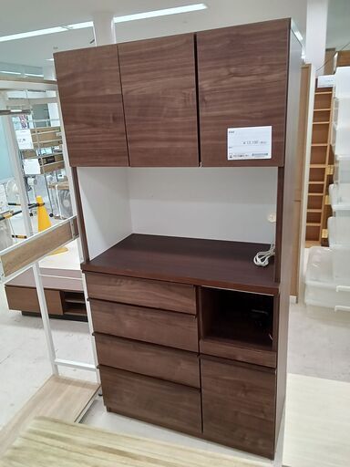 ★ジモティ割あり★  食器棚 ブラウン W90.5×D49×H181 クリーニング済み TC2782