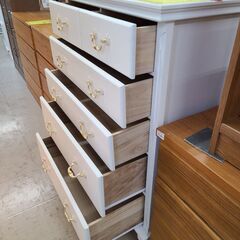 J4646 ベルーナ ホワイトクラシカル猫脚収納チェスト ホワイト