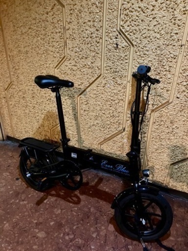 値下げ！電動自転車（モペット版）軽量ハイパワーモーター　折りたたみフルアルミ　「EVER-BLUE」 14インチ 黒