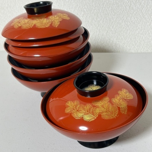 お吸い物椀　漆器　蓋付き　4個セット