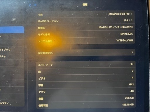 iPad pro 256 第4世代　wifi cellular