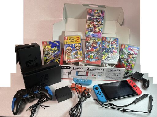 任天堂スイッチ+ソフト６個（おまけ付き）
