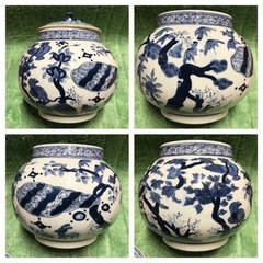 茶道具 水指 景徳鎮 五良大甫呉祥瑞造 染付 美術