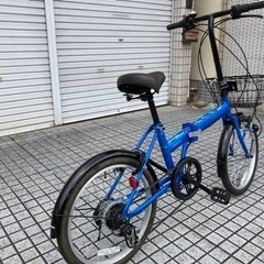【折りたたみ自転車】ほぼ未使用❗️美品❗️BAA認定車❗️外装6段変速付　LEDダイナモ　泥除け付　スペアキーあり　若林自転車　膳所店　SALE中❗️　