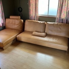 (決まりました)家具 ソファ 3人掛けソファ　革製　リビングハウ...