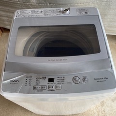 美品】 全自動洗濯機 5.0キロ AQUA AQW-GS50JBK 2021年製 通電確認