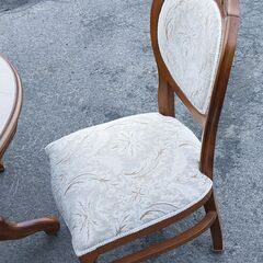 ダイニングセット イタリア調 アンティーク調 ラウンドテーブル 円形 幅約100cm ダイニングチェア 保護シート付き イタリー