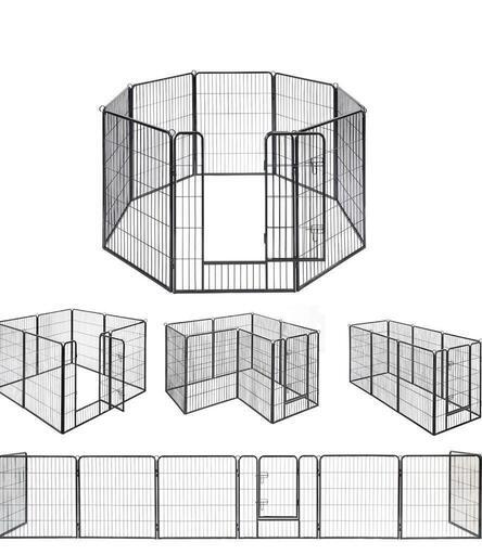 ☆新品未使用☆犬サークル 大型犬 中型犬用 ペットフェンス 折り畳み式 スチール製 全成長期使用可 室内外兼用 犬ゲージ 組立簡単 高さ80cm\n