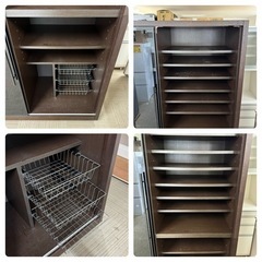 【お買い得‼️】定価39万♪ モリタインテリア 140cm幅ダイニングボード 食器棚 キッチン収納家具 木目調ダークブラウン♪