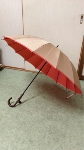 小宮商店　かさね　雨晴兼用　長傘 \n55cm 16本骨　ベージュ×ピンク