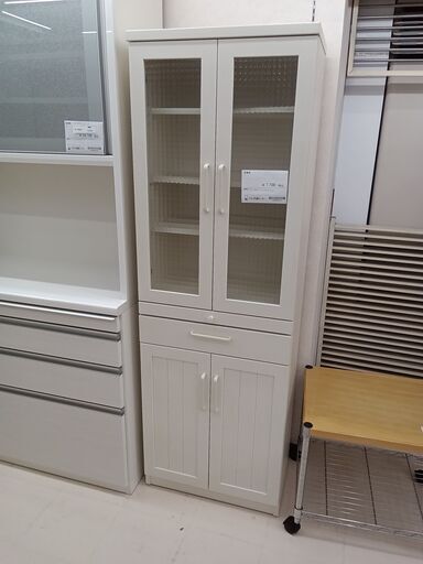 ★ジモティ割あり★ ユーアイ 食器棚 アイボリー W59×D39×H180 クリーニング済み TC2805