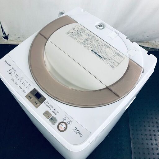 ID:sg217787 シャープ SHARP 洗濯機 一人暮らし 大きめ 中古 2017年製 全自動洗濯機 7.0kg ゴールド ES-GE7A-N  【リユース品：状態B】【送料無料】【設置費用無料】