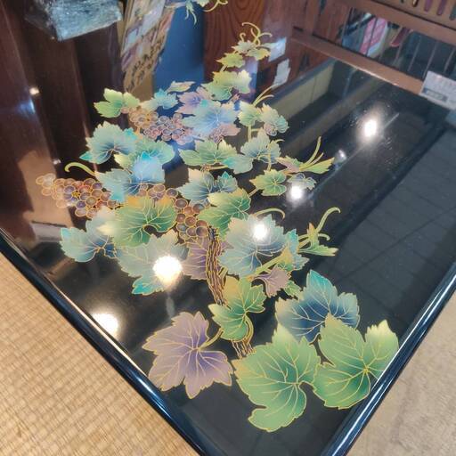 愛品倶楽部柏店】 竹に葡萄沈金 座卓 輪島塗 - 座卓、ローテーブル
