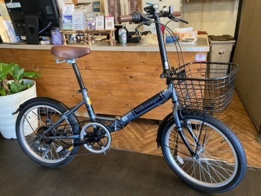 前後タイヤ・チューブ新品！】6段変速 20インチ折りたたみ自転車 オレンジ