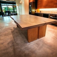 【超希少！虎斑ありミズナラ】一枚板ローテーブル／座卓