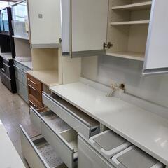 J4649　Pamouna　パモウナ　4枚扉食器棚　ホワイト　クリーニング済　【リユースのサカイ柏店】