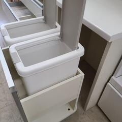 J4649　Pamouna　パモウナ　4枚扉食器棚　ホワイト　クリーニング済　【リユースのサカイ柏店】