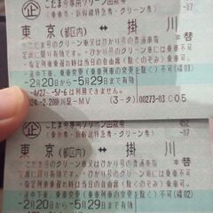 5月29日までの新幹線往復券（グリーン車）
