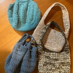 手編みバッグ４つ