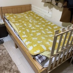 木製組み立て式シングルベッド　