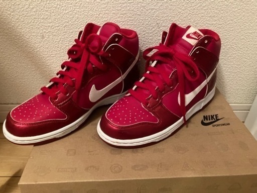 ナイキ ダンク ハイ 24cm ハートマーク バレンタイン スニーカー レッド ホワイト nike dunk high 316604 600 赤 白