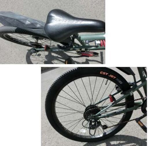 26インチ 自転車 6段切替 泥除け クロスバイク フォルテラ グリーン系