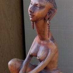 アンティーク木彫り　フィリピン婦人像