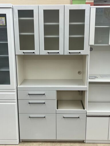 お買い得品3面レンジボード PAMOUNA パモウナ日本製国産家具 食器棚813