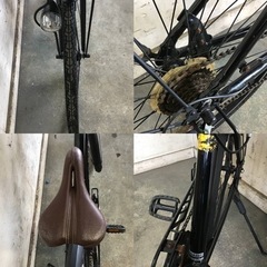 318★岐阜発　△CORTEZ/軽量アルミ△27インチ/クロスバイク/自転車/カゴ付き/走行確認/防犯有り/ベル破損有り/6段変速/現状品　R5.12/1★v