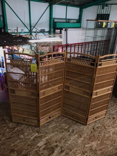 衝立　木製　古風　おしゃれ　涼しい　クリーニング済み　ジャングルジャングル貝塚店　貝塚市　二色浜