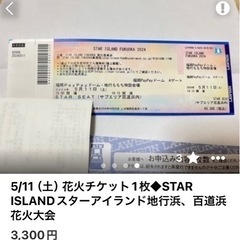 【ネット決済・配送可】郵送◆5/11花火チケット1枚
