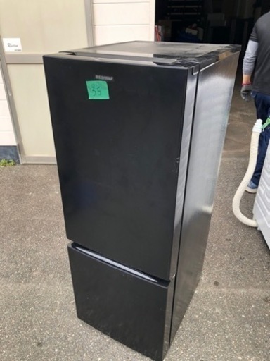 北九州市内配送無料　保証付き　アイリスオーヤマ 冷蔵庫 156L 自動霜取機能付き (幅約48cm) 冷凍室48L 右開き 静音 ブラック NRSD-16A-B