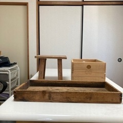 木製ボックス2つ&椅子　5/30まで掲載