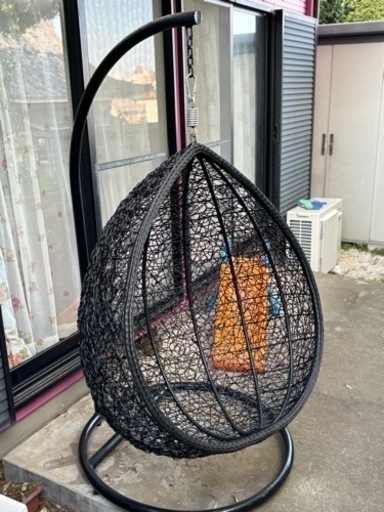 【交渉成立\n】家具・雑貨【ハンギングチェア】ブラック